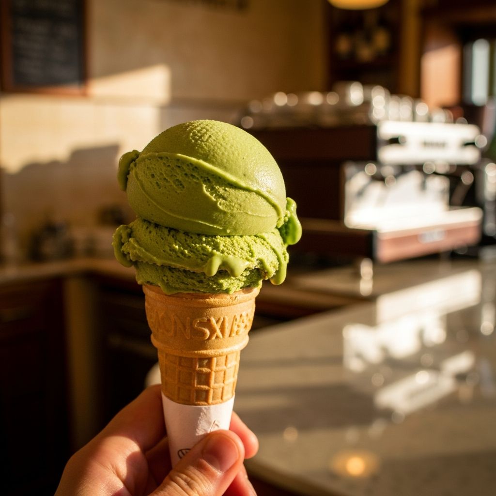 Handgemachtes Gelato im Becher